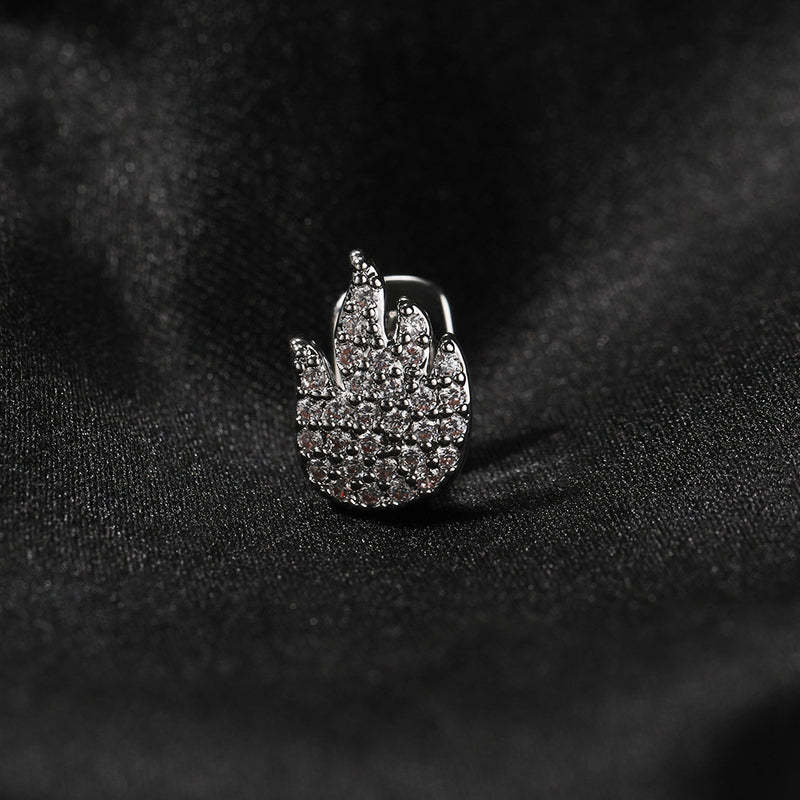 Grillz Single Flame with Diamond Teeth Hip Hop Rap Spectrum