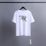 Ow T Shirts Irregular Lines Arrow Print Men and Women