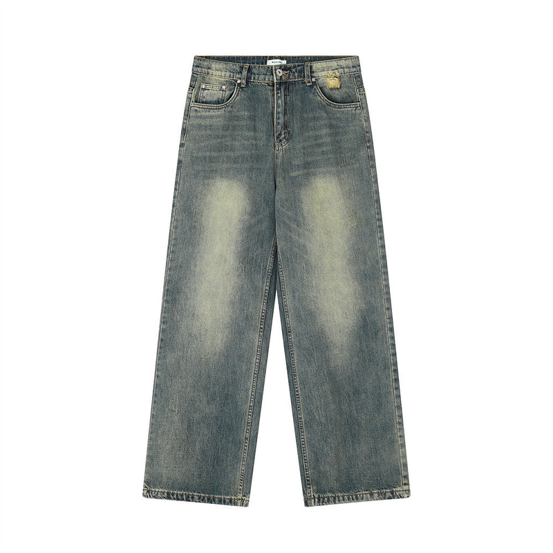 Men Jeans Vintage Rough Edges