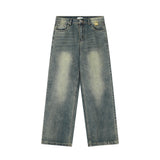 Men Jeans Vintage Rough Edges