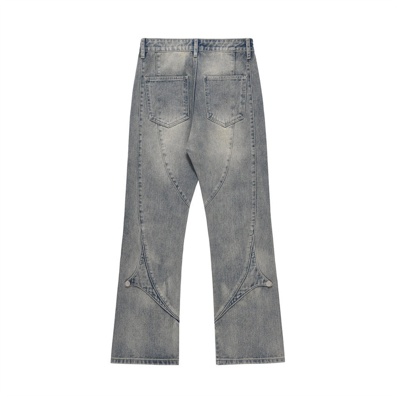 Men Jeans Ground White Personality Stitching