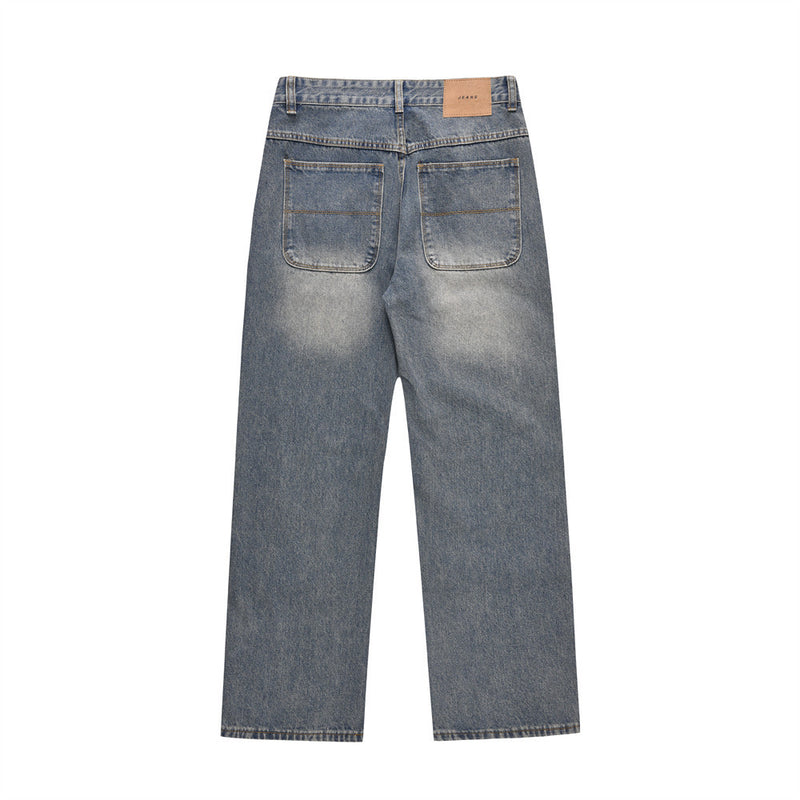 Men Jeans Casual Trousers Retro Loose
