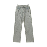 Men Jeans Loose Personality Design Stitching