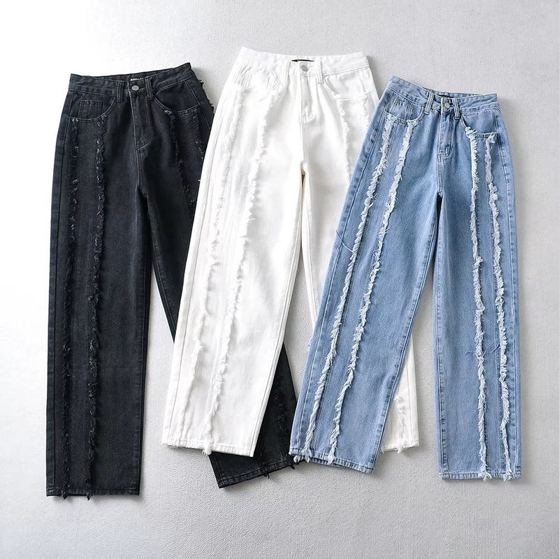 Women Jeans Fashion Slimming Burr Stitching