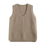 Women Vest Retro Simple Loose Knit