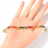 Bracelet Bracelet Copper with Colored Zircon Tennis Spectrum St. Valentine's