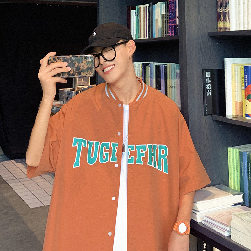Men Shirts Baseball Summer Loose