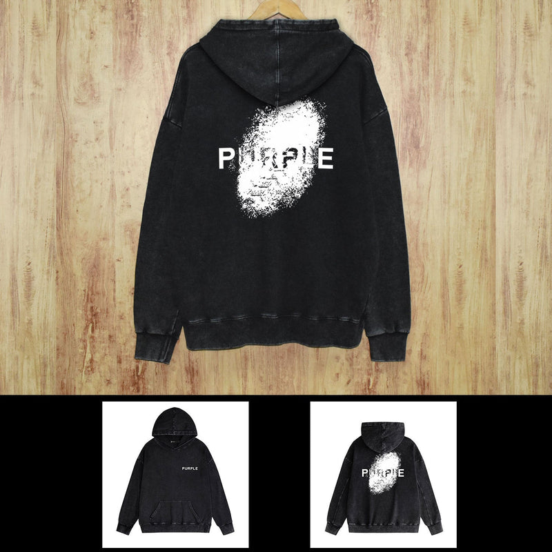 Purple Brand Distressed Hoodie Fashion Old Loose Hooded Sweater