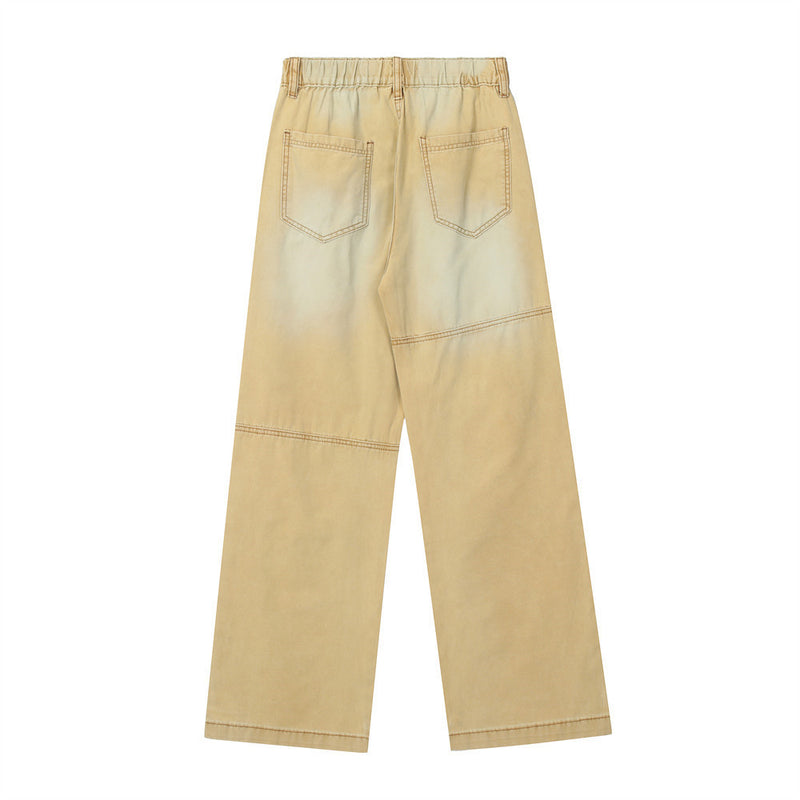 Men Jeans Irregular Pocket Zipper Casual