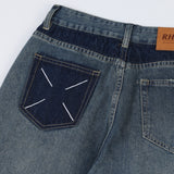 Men Jeans Pocket Decoration Loose Wear