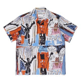 GUILTYPARTIES TIGER Shirts Joint Japanese Basquiat Graffiti Short Sleeve Flower Shirt