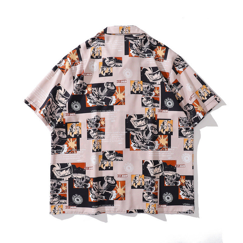 Short Sleeve Shirt Vintage Oversize Flower Shirt