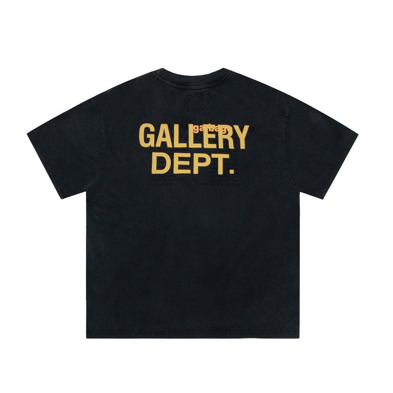 Gallery Dept T Shirts Gallery Dept Retro Washed Distressed Printed Short Sleeve Men and Women Tee