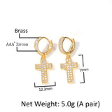 Earrings Zircon 'Cross' Earrings Spectrum Crosses