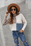 Women Pullover Sweater Turtleneck Sweater Loose and Simple Knitwear
