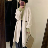 Women Knitted Cardigan Vintage Cardigan Thickened Sweater