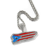 Jewelry Hip Hop Copper Flag Pendant Street Diamond Spectrum Royalty