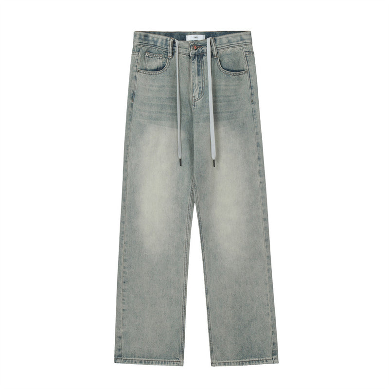 Men Jeans Vintage Washed Loose Casual