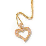 Jewelry Zircon Curved Love Fashion Pendant Necklace Hip Hop ins St. Valentine's Spectrum Royalty