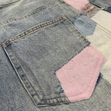 Kapital Jeans Pingtian Hehong Stitching Smiley Patch Ripped Embroidered Fashion Brand Denim Trousers