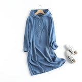 Women Dresses Hooded Denim Skirt