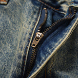 Men Jeans Yellow and Faded Leisure Ripped Loose