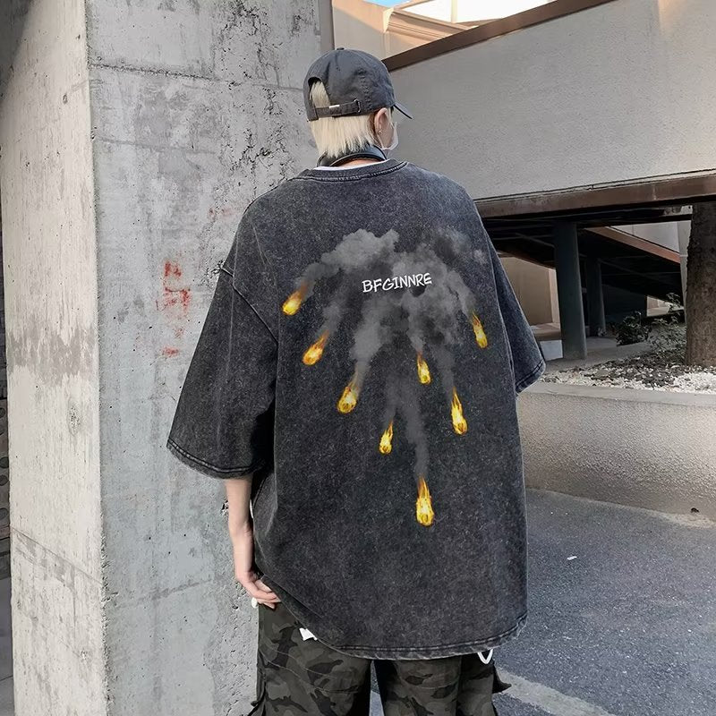 Men T Shirt Heavy Cotton plus Size Loose