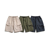 Unisex Shorts Retro Large Workwear with Pocket Shorts Loose