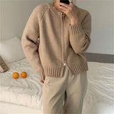 Women Knitted Cardigan Little knit zipper