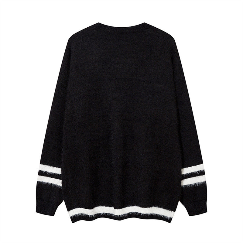 Men Sweater Fleece-Lined Knitting Cardigan Sweater