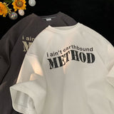 Men T Shirt Vintage Summer Loose Heavy Cotton