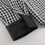 Men Long Sleeved T Shirt Contrast Color Stitching Long-Sleeved Shirt Men's Lapel Shirt Coat Spring and Autumn