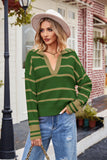 Women Pullover Sweater Fashion Striped Sweater Loose plus Size