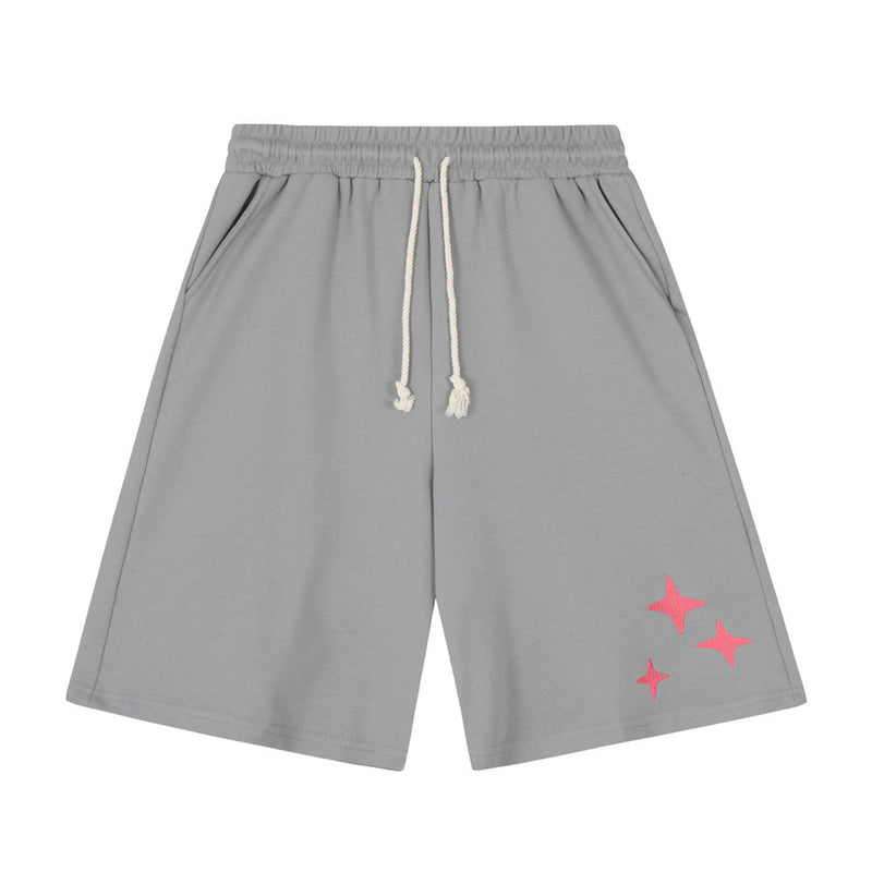Men Shorts Creative Letters Embroidery Loose Sports