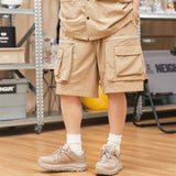 Men Shorts Japanese Shorts Men's Multi-Pocket Workwear