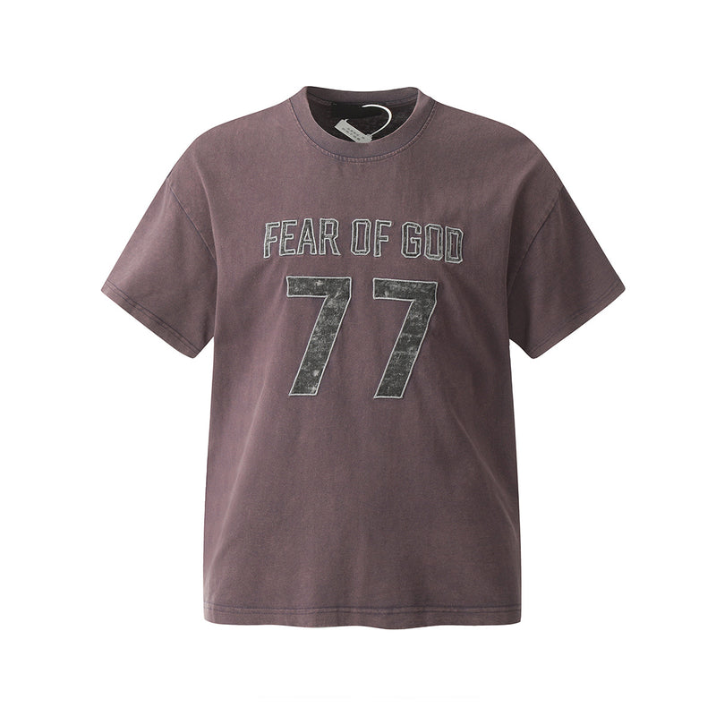 Unisex T-Shirts FOG Vintage Patch Embroidered T-Shirts