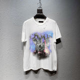 Amiri T Shirt Short Sleeve Printed Casual Hip Hop T-shirt for Men and Women