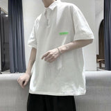 Men's T Shirt Patch Solid Color Polo Shirt Loose and Simple