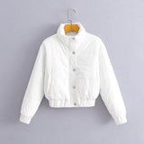 Women Cotton Coat Fashionable Warm Stand Collar Cotton Jacket