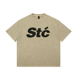 Men T-Shirt Heavy Retro Distressed All-Matching