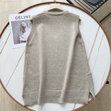 Women Vest Retro Simple Loose Knit