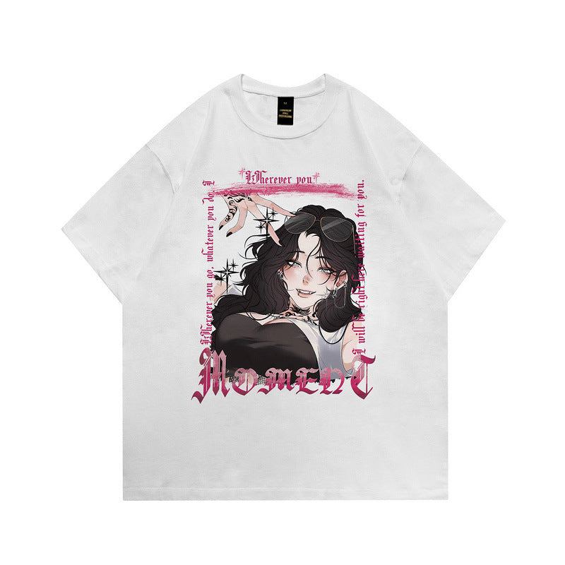 Men T-Shirt Cartoon Print Distressed