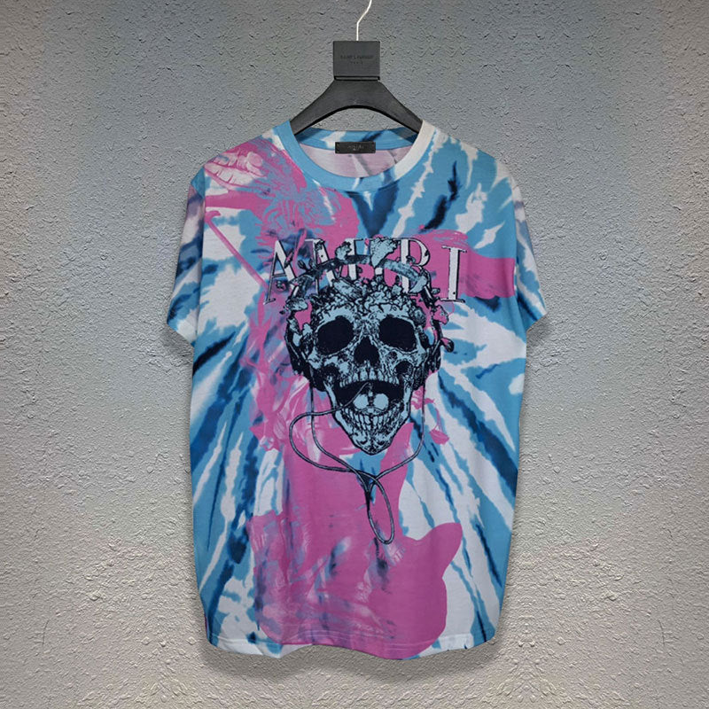 Amiri T Shirt Short Sleeve T-shirt Casual Hip Hop Short Sleeve T-shirt for Men and Women