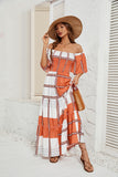 Women Dress Summer Stripes Ruffled Dress