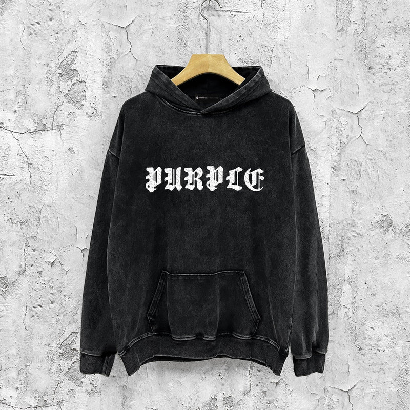 Purple Brand Distressed Hoodie Fashion Old Loose Hooded Sweater