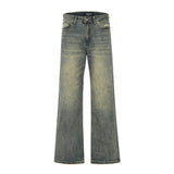 Men Jeans Bell-Bottom Pants Ripped Distressed Loose
