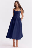 Women Dress Sexy Backless Spaghetti Straps Gentle Dress