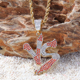 Jewelry VS Alphabet Trend Pendant Copper Inlaid Zircon Full Diamond Necklace Spectrum Alphabet Pieces