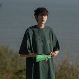 Men T Shirt Summer Simplicity Heavy Retro Loose Student