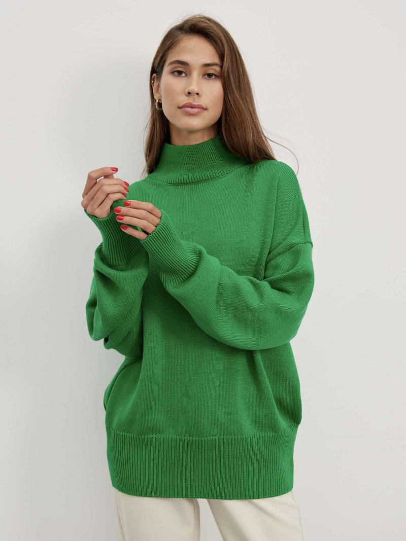 Women Work Business Casual Sweats Loose Turtleneck Sweater